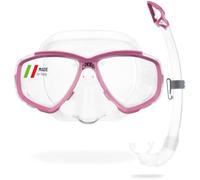 Cressi Perla Separate Glass Mask & Snorkel Set Adults, Dry Top Snorkel | Dry Top Snorkel Helps Keep Water Out, Low Volume Mask for Easier Clearing & Equalising, For Scuba Diving, Snorkel Mask