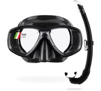 Cressi Perla Separate Glass Mask & Snorkel Set Adults, Dry Top Snorkel | Dry Top Snorkel Helps Keep Water Out, Low Volume Mask for Easier Clearing & Equalising, For Scuba Diving, Snorkel Mask