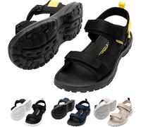 CRESSI Pete Sandal Black/Yellow 40 - Unisex Sandal Ideal for Summer Days at the Beach, Designed for Comfort and Practicality in Aquatic Environments, Black/Yellow, 40