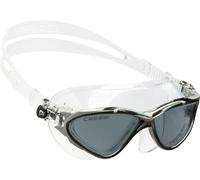 CRESSI Planet Goggles Clear/Frame Black Silver Smoked Lens - Premium Anti Fog Adult Swim Goggles Mask 100% Anti UV Clear/Frame Black Silver Smoked Lens, One Size