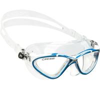 Cressi Planet Anti Fog Premium Swim Goggles Mask, 100% Anti UV (Made in Italy), Clear Blue/White