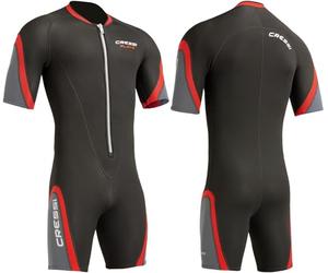 Cressi Playa Man Shorty Wetsuit - Shorty Men's 2.5mm High Elasticity Neoprene Wetsuit, Black/Red, XXL