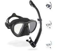 Cressi Quantum + Itaca Ultra Dry Combo - Snorkelling Combo Set, Black/Black, One Size, Unisex Adult