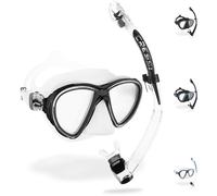 Cressi Quantum + Itaca Ultra Dry Combo - Snorkelling Combo Set, Transparent/Black, One Size, Unisex Adult