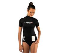 Cressi Rash Guard Lady Black Dive Center - Women's Rash Guard Short Sleeve Lady Elastic T-Shirt Short Sleeves with UV Sun Protection (UPF) 50+, XS/1 (36)