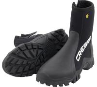 CRESSI ReefTech RS Unisex Black Neoprene Boots 5mm Double lined Reinforced Sole, Designed for use in Cold Water, Ideal for Diving with Open Heel Fins, Dry Suits, S (UK 5/6.5_EU 38/39)