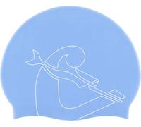 Cressi Ricky Jr Swim Cap - Junior Swimming Cap, Blue/White, One Size