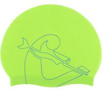 Cressi Ricky Jr Swim Cap - Junior Swimming Cap, Lime/Blue, One Size