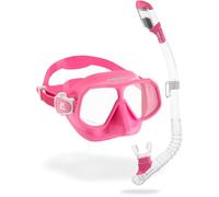 CRESSI Rombo + Mini Dry Combo Pink Clear/Pink - Junior Combo Set, Mask Rombo and Mini Dry Snorkel, Transparent/Pink, One Size
