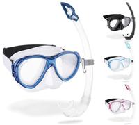 Cressi Samoa & Mexico - Combo Set Mask Samoa + Snorkel Mexico Diving and Snorkelling, Clear/Blue, One Size, Unisex Adult