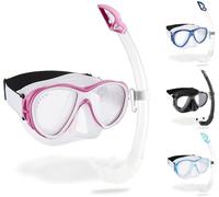 Cressi Samoa & Mexico - Combo Set Mask Samoa + Snorkel Mexico Diving and Snorkelling, Transparent/Pink, One Size, Unisex Adult