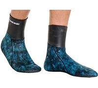 Cressi Unisex Sarago Socks 3mm Thin elasticated neoprene boots The inner side is coated to facilitate wearing The sole has an eff, Camouflage Blue, XL UK