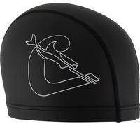 CRESSI Senna Swim Cap PU Coated Black/White - Adult Swimming Cap Made of Soft Fabric with PU Coating, Black/White, One Size