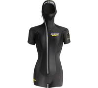 CRESSI Shell Lady Jacket 5mm S/2 - Women's Short Sleeved Oversuit made of Ultra Stretch Neoprene with Differentiated Thicknesses 5+3.5mm, Black, S/2