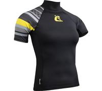CRESSI Shield Lady Rash Guard Short/SL Black Yellow- Rash Guard Short Sleeve Protective for SUP and Water Sports, Black/Yellow, M/3, Womans