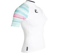Cressi Shield Lady Rash Guard Short/SL White Aquamarine- Rash Guard Short Sleeve Protective for SUP and Water Sports, White/Aquamarine, L/4, Womans