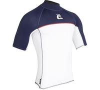 Cressi Shield Man Rash Guard Short/SL - Protective Rash Guard for Sup and Water Sports, White/Blue, XXS, Men's