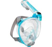 Cressi since 1946 - Duke Action Full Face Mask CO2 Safe, Wide View and Anti Fog Coating, Featuring a Dry Snorkel and Action Cam Mount - Clear/Aquamarine - S/M - Unisex