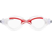 Cressi Man Flash Goggles - Fogproof, Anti-UV - Clear Lens, Clear Red Frame, One Size