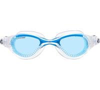 Cressi Flash Goggles - Separate Eyepiece Swimming Goggles with Fogproof, Scratchproof, Anti-UV Lenses, Size D, 5.50 inch - 140 mm, Clear Light Blue/Azure Lens