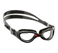 Cressi Man Flash Goggles - Separate Eyepiece Swimming Goggles with Fogproof, Scratchproof, Anti-UV Lenses, Black/Frame Black Red - Clear Lens, One Size