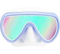 CRESSI since 1946 - Honey Compact Adult Mask Female Specific with Soft Silicone fit and Ultra Clear Lens for Bright, Wide Visibility - White/Lilac 420 Uv Blue/Orange Lens - One Size