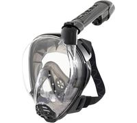 CRESSI since 1946 - Komodo Full Face Dry Snorkelling Mask 180° Vision - CO2 Safe - 100% Anti Fog Silicone - Side Snorkel - Adjustable Elastic Straps - Black/Black - M/L