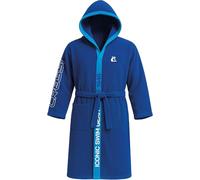 Cressi since 1946 - Microfiber Bathrobe - Men's and Women's, Soft, 100% Quick Drying, Pockets, Hood and Belt, for the Gym, Pool, Beach, Home and Travel - Blue/Light Blue - XS/S