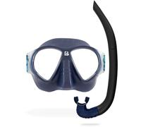 Cressi since 1946 - Nautilus Combo - Force Mask Separate Polycarbonate Lenses + Vibe Snorkel TPR Tube Silicone Mouthpiece Ideal Snorkeling and Surface Swimming - Blu Navy - One Size - Adult