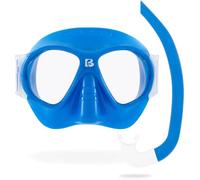 Cressi since 1946 - Nautilus Combo Kid - Breezy Mask Separate Polycarbonate Lenses + Mini Vibe Snorkel TPR Tube Silicone Mouthpiece Ideal Snorkeling and Surface - Ice Shark - One Size - Kid