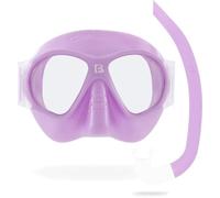 CRESSI since 1946 - Nautilus Combo Kid - Breezy Mask Separate Polycarbonate Lenses + Mini Vibe Snorkel TPR Tube Silicone Mouthpiece Ideal Snorkeling and Surface - Jelly Bubble - One Size - Kid