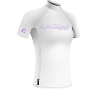 Cressi Since 1946 - Sentinel Lady - Short Sleeve Rash Guard UPF 50+ Sun Protection Quick Dry Swimming, Surfing, Diving, Fishing, Beach, Pool and Water Sports - White/Lilac - XS/1 - Women's