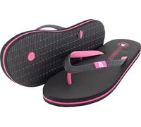 Cressi since 1946 - St Tropez Flip Flops - Perfect for Beach, Sea, Pool, Gym, Leisure, Quick Drying, Soft Shock Absorbing, Non Slip, Black/Fuchsia - 5.5/6 UK