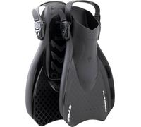 Cressi since 1946 - Star Fins - Compact Adjustable Fin with a Powerful Vented Blade and a Comfortable Open Heel Foot Pocket - Black/Black - XS_EU 35/39 - Adults
