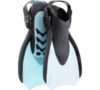 CRESSI since 1946 - Star Fins - Compact Adjustable Fin with a Powerful Vented Blade and a Comfortable Open Heel Foot Pocket - Black/Cyan - L/XL_UK 9-12 - Adults