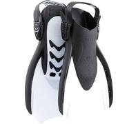 CRESSI since 1946 - Star Fins - Compact Adjustable Fin with a Powerful Vented Blade and a Comfortable Open Heel Foot Pocket - Black/White - L/XL_UK 9-12 - Adults