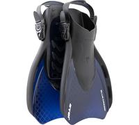 CRESSI since 1946 - Star Fins - Compact Adjustable Fin with a Powerful Vented Blade and a Comfortable Open Heel Foot Pocket - Black/Blue Navy Translucent - L/XL_UK 9-12 - Adults