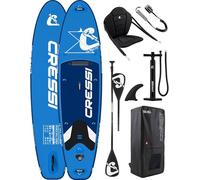 CRESSI since 1946 - Ultra Isup Kayak Set - Inflatable SUP Board for Adults with Seat Highly Stable and Durable Complete with Accessories Paddle Fin Pump Leash Bag - Blue - 320x81x8 cm Max 130 kg