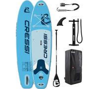 CRESSI since 1946 - Ultra Isup Set - Large Inflatable SUP Board for Adults Highly Stable and Durable Complete with Accessories Paddle Fin Pump Leash,Bag/Backpack - Azure - 320x81x8 cm Max 130 kg