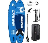 CRESSI since 1946 - Ultra Isup Set - Large Inflatable SUP Board for Adults Highly Stable and Durable Complete with Accessories Paddle Fin Pump Leash,Bag/Backpack - Blue - 320x81x8 cm Max 130 kg