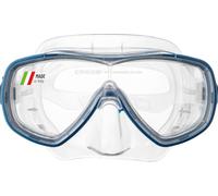 Cressi Single Lens Mask & Snorkel Set - Tempered Glass Diving Mask - Snorkel Set Adults for Pools & Sea - Quick-Adjust Buckles for Scuba Diving Equipment - Transparent/Blue - Single Mask