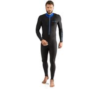 CRESSI Skin Fullsuit 1mm Wetsuit for Men and Women - Lightweight High Stretch Polyester and Spandex Diving Suit with UV Protection, Front Zip, Heel Straps for Snorkelling, Swimming and Tropical Waters