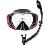 Cressi Snorkel Set Adults - Liberty Triside Panoramic Mask and Dry Snorkel with Splash Guard - Snorkelling Mask for Diving, Snorkeling and Swimming, Unisex, One Size