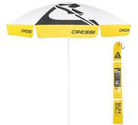 Cressi Sunshell Pro Umbrella White/Yellow/Black - Lightweight and Portable Outdoor Parasol, Adjustable and Inclinable to Protect You from the Sun and Bad Weather, Ø 220cm, Unisex