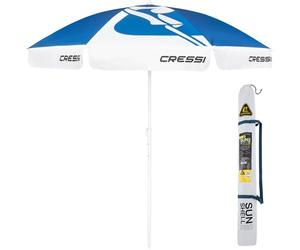 Cressi Sunshell Umbrella Parasol Pro Blue/White/Black - Lightweight and Portable Outdoor Parasol, for Protection from the Sun and Bad Weather, Ø 220cm
