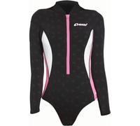 CRESSI Termico Lady 2mm Swimsuit LS - One-Piece Swimsuit Long Sleeves Woman in High Stretch Neoprene, Black/Pink/White