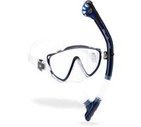 CRESSI Tino & Scilla Clear/Blue Navy - Adult Combo Set Tino Snorkeling Mask and Snorkel Scilla, Clear/Blue Navy, One Size