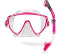 Cressi Tino + Scilla Mask + Snorkel Combo, Transparent/Translucent Pink
