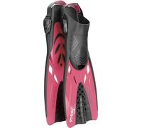 CRESSI Tonga Fins Black/Pink S/M - Adult Lightweight Short Adjustable Open Slip Fins, Ideal for Snorkelling, Swimming, Black/Pink, S/M