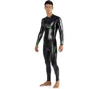 Cressi Triton Man All In One Swim Wetsuit 1.5mm - 1.5mm Neoprene High Density Glide Skin One-Piece Swim Wetsuit, Black/Fluo Green, S, Men's